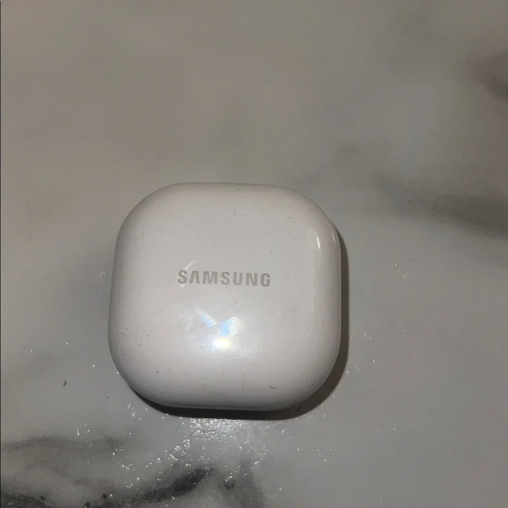 Samsung earbuds case with both earbuds. Model SM-R177